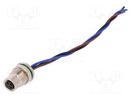 Connector: M8; female; PIN: 3; for panel mounting,front side nut