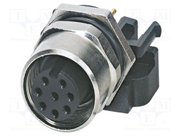 Connector: M12; socket; PIN: 8; female; 30V; straight; IP67; THT; 2A