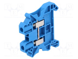 Splice terminal: rail; 0.14÷4mm2; ways: 1; terminals: 2; blue; 41A