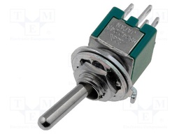 Switch: toggle; Pos: 2; DPDT; ON-ON; 3A/125VAC; Leads: for soldering