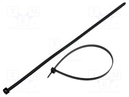 Cable tie; L: 390mm; W: 7.6mm; polyamide; 535N; black; Ømax: 100mm