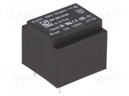 Transformer: encapsulated; 0.5VA; 230VAC; 12V; 42mA; Mounting: PCB