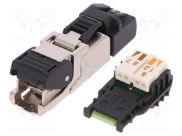 Plug; RJ45; PIN: 8; Cat: 6a; shielded; gold-plated; Layout: 8p8c