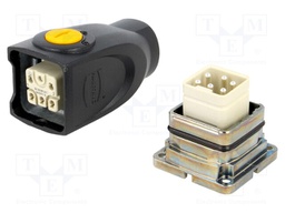 Connector: HAN; male + female; plug + socket; Han-Yellock 10