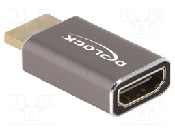 Adapter; HDMI socket,HDMI plug; High Speed + Ethernet; metal