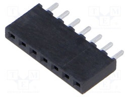 Connector: pin strips; female; PIN: 7; 2mm; gold flash; THT; socket