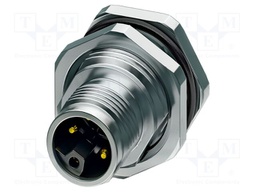 Connector: M12; socket; PIN: 5; male; 63V; straight; THT; 16A