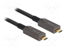 Cable; optical; USB C plug,both sides; 15m; black; 10Gbps