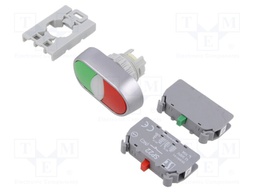 Switch: push-button; 22mm; Stabl.pos: 1; NC + NO; green/red; none
