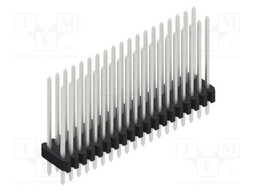 Connector: pin strips; pin header; male; PIN: 38; 1.27mm; THT; 2x19