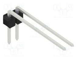 Connector: pin strips; pin header; male; PIN: 2; 2.54mm; THT; 1x2