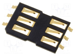 Connector: for cards; SIM; without ejector,without cover; SMT