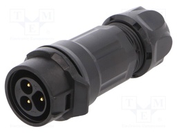Plug; Connector: circular; MRD; PIN: 3; gold flash; 10A; soldering