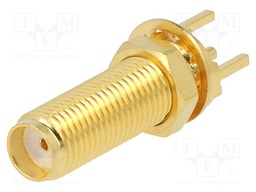 Socket; SMA; female; straight; 50Ω; THT; teflon (PTFE); gold-plated