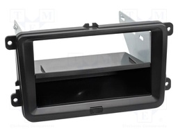 Radio frame; Seat,VW,Škoda; 2 DIN; black