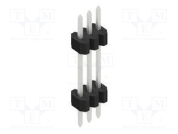 Connector: pin strips; pin header; male; PIN: 3; 1.27mm; THT; 1x3
