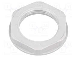 Nut; PG16; polyamide; 30mm; grey