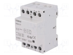 Contactor: 4-pole installation; NC + NO x3; 24VAC; 24VDC; 63A; DIN