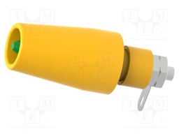 Connector: 4mm banana; plug; 36A; yellow-green; insulated; 44.8mm