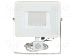 Lamp: LED flood light; 50W; 230VAC; white warm; 100°; 3000K; 30000h