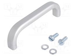 Handle; Mat: aluminium; grey; H: 29mm; L: 96mm; W: 12mm