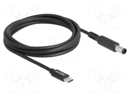 Cable; USB C plug,DC 7,4/5,0 plug; straight; black; 1.5m; black
