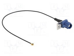 Cable; 200mm; Fakra C male,IPEX MHF 1; black; with threaded hole