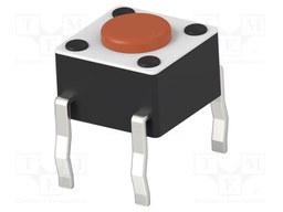 Microswitch TACT; SPST-NO; Pos: 2; 0.05A/24VDC; THT; none; 1N; round