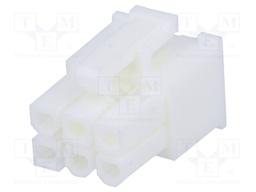 Plug; wire-wire/PCB; female; Mini-Fit Jr; 4.2mm; PIN: 6; for cable