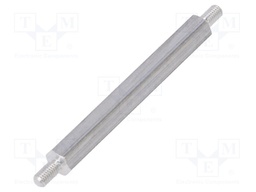Screwed spacer sleeve; 45mm; Ext.thread: M3; hexagonal; aluminium