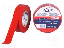 Tape: electrical insulating; W: 19mm; L: 20m; D: 0.15mm; red; rubber