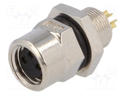 Connector: M8; female; PIN: 3; for panel mounting,rear side nut