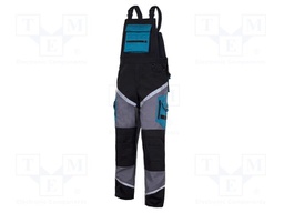 Dungarees; Size: M; black-grey-turquoise; 270g/m2; bib pants