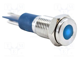 IP67; Leads: 2,8x0,8mm connectors; Cutout: Ø8.2mm; Body: silver
