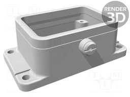 Enclosure: for Han connectors; Han; size 6B; for central latch