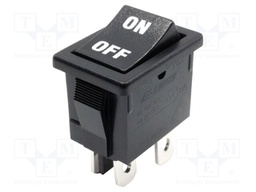 ROCKER; DPST-NO; Pos: 2; ON-OFF; 6A/250VAC; black; none; Body: black