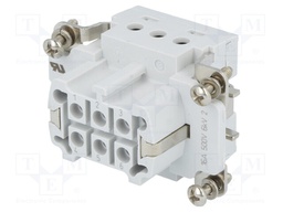 Connector: HDC; female; HTS HE; PIN: 6; 6+PE; size 3; 16A; 400V