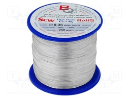 Silver plated copper wires; 0.35mm; 250g; 312m; -200÷800°C