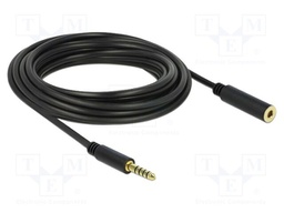 Cable; Jack 4.4mm 5pin socket,Jack 4.4mm 5pin plug; 5m; black