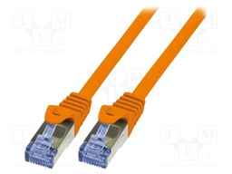 Patch cord; S/FTP; 6a; stranded; Cu; LSZH; orange; 3m; 26AWG