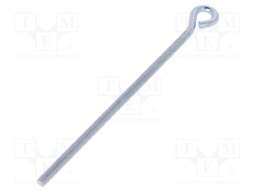 Hook; ring; steel; zinc; Thread len: 141mm; Overall len: 170mm