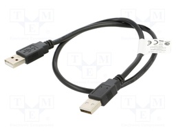 Cable; USB 2.0; USB A plug x2; nickel plated; 0.5m; black; Core: Cu