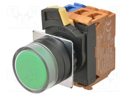 Switch: push-button; 22mm; Stabl.pos: 1; flat; Pos: 2