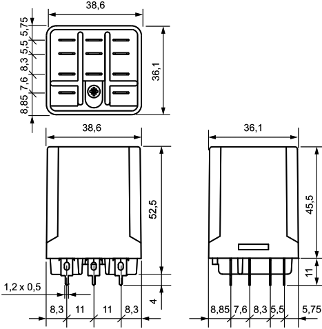 Relay: electromagnetic; 3PST-NO; Ucoil:230VAC; 16A/250VAC; 100mO