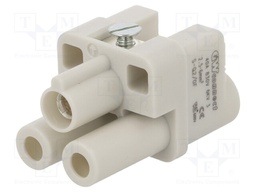 Connector: HDC; contact insert; female; S-Q2/0; PIN: 3; 2+PE; 40A
