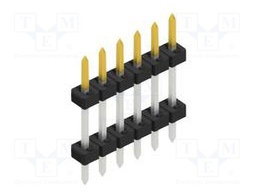 Connector: pin strips; pin header; male; PIN: 6; 2mm; THT; 1x6; 100V