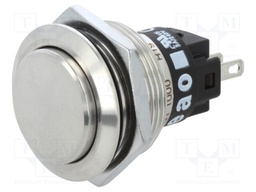 Vandal Resistant Switch, Flush, 82 Series, 22.3 mm, SPDT, Momentary, Round Raised, Natural