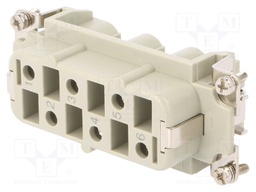 Connector: HDC; female; HSB; PIN: 6; 6+PE; size 6; 35A; 400V; 1.5÷6mm2