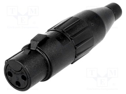 Plug; XLR; female; PIN: 3; straight; for cable; soldering; tinned