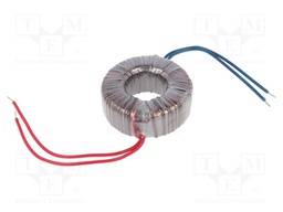Transformer: toroidal; 60VA; 230VAC; 12V; 5A; 0.8kg; Leads: cables